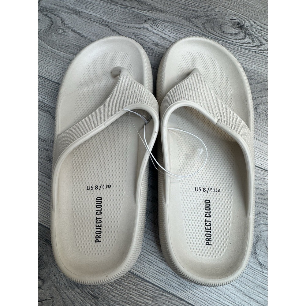 NEW WOMEN'S SIZE 8 PROJECT CLOUD PILLOW SANDALS-BEIGE WATER RESISTANT-ANTI SLIP